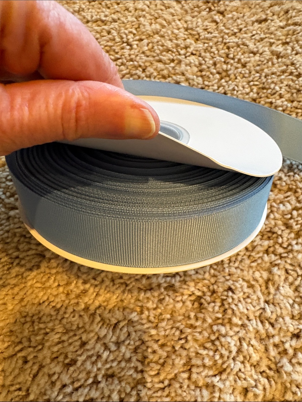Dusty Blue Grograin Ribbon - Picture 4 of 4